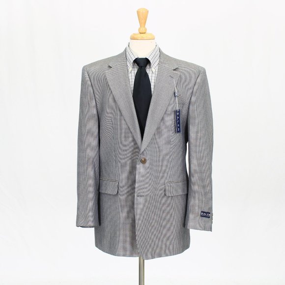 Ralph Lauren 42L Gray Solid 2-Button Sport Coat Blazer Jacket O534